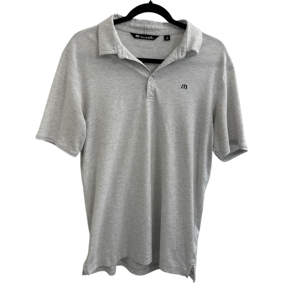 Travis Mathew Light Gray With Maroon Embroidery Men’s Polo Size Medium